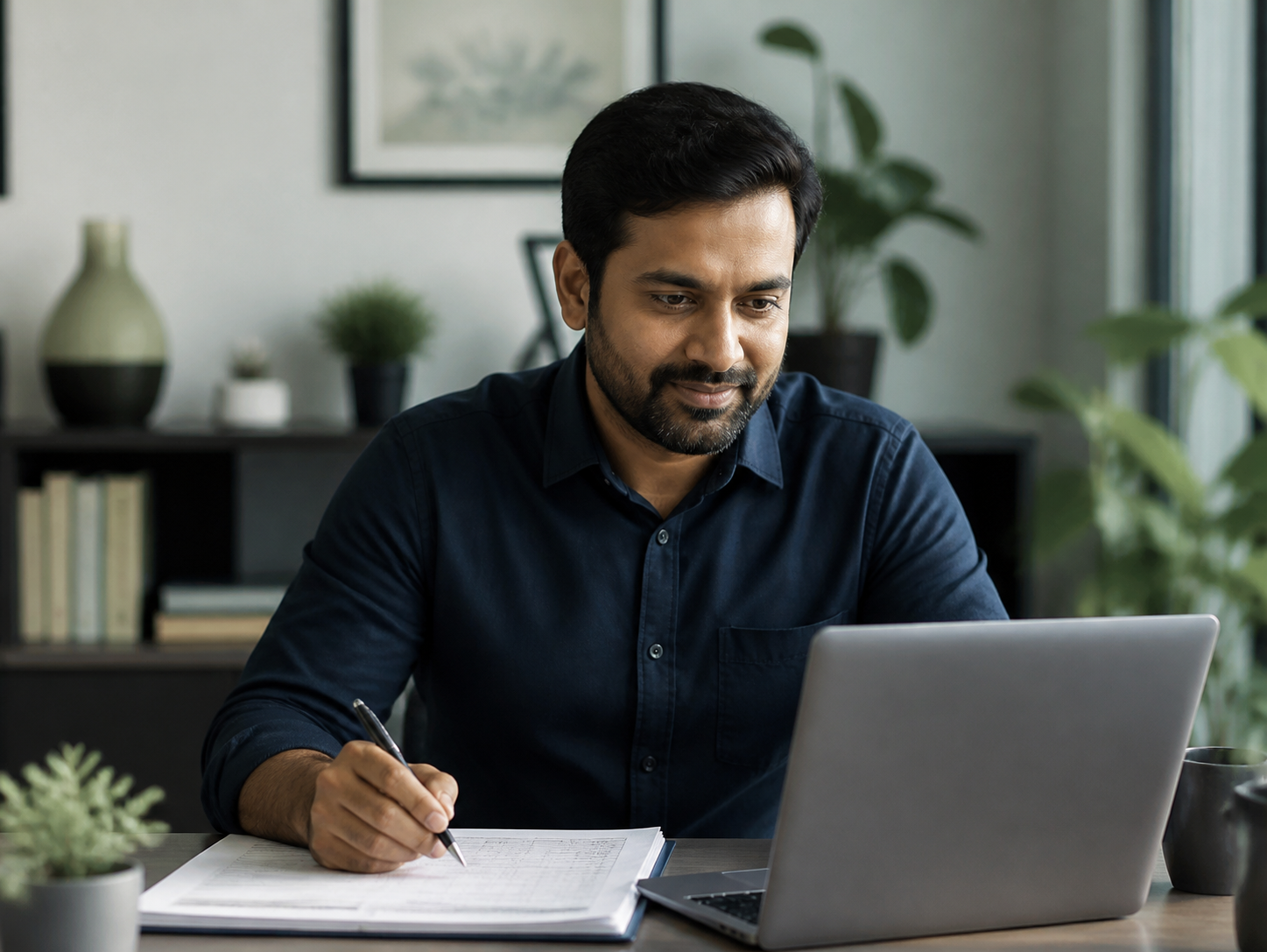 India-based accounting professional reviewing accounting work