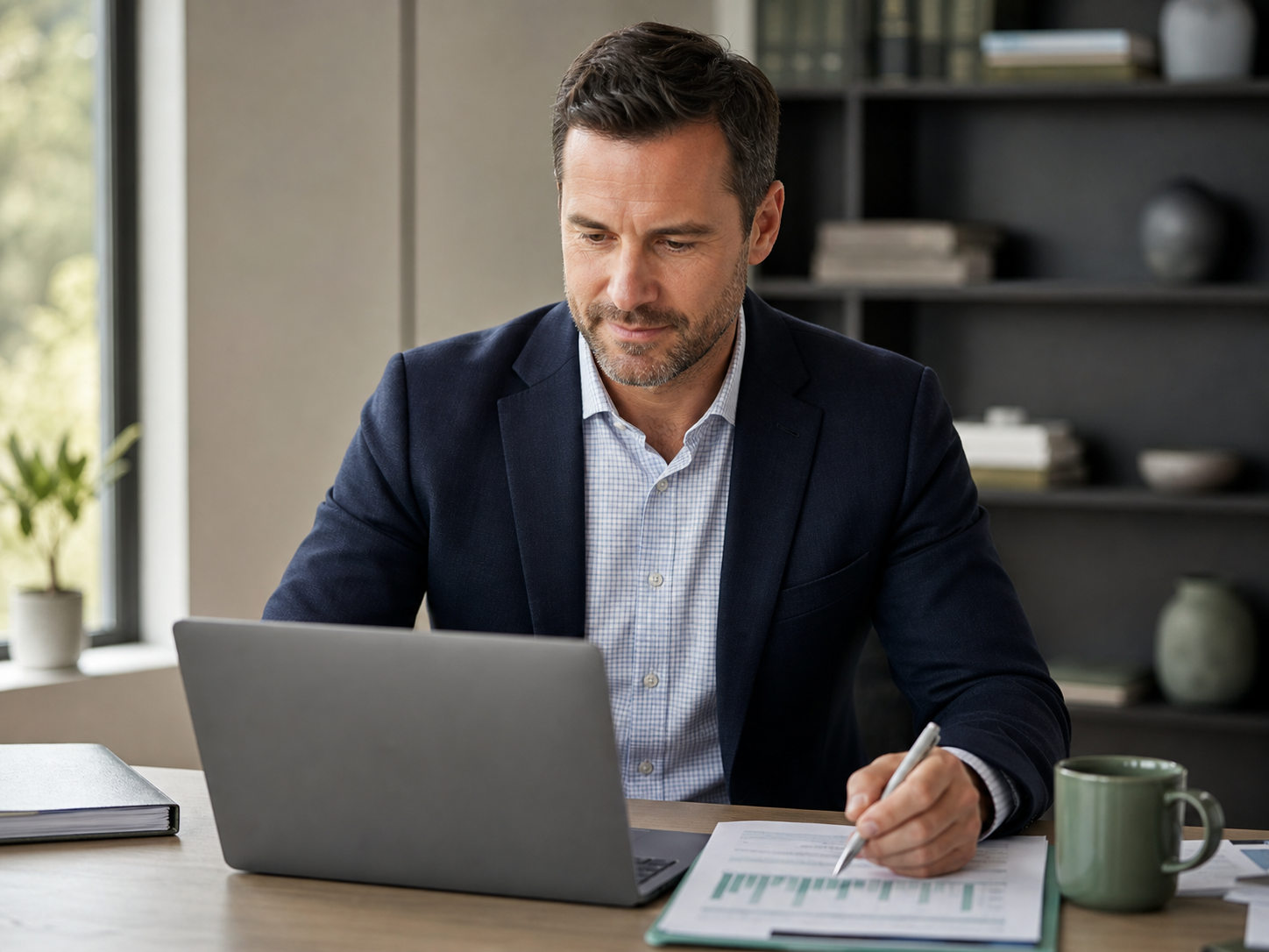 CPA firm partner reviewing accounting work